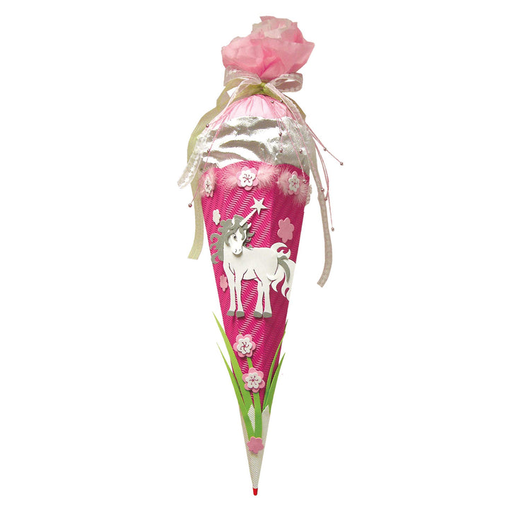 ROTH Schultüte Einhorn Bastelset 68cm Rot(h)-Spitze - alle Einzelteile ausgestanzt, Einhorn