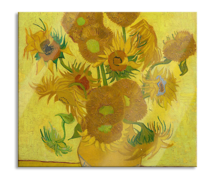 Vincent Van Gogh - Sonnenblumen II Herdabdeckplatte & Spritzschutz aus Echtglas | Für Herd-Kochfelde