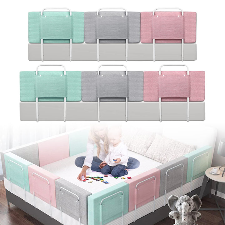 FIVMEN Bettgitter 50 cm Baby Bett Rausfallschutz 5-Stufen höhenverstellbar Kinder Bettschutzgitter m