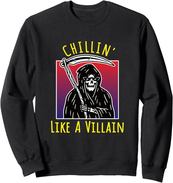 Lustiger Sensenmann Schrägen Humor Halloween Tod Punk Skater Sweatshirt