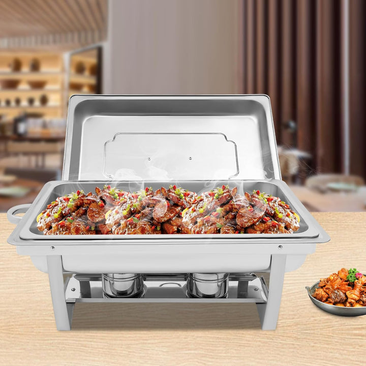 Speisenwärmer Buffet-Server, Chafing Dish Buffet Set Edelstahl für Warmhalten von Speisen bei Party