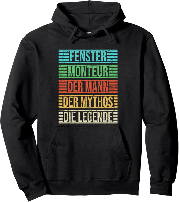 Fenstermonteur Spruch Vintage Fensterbau Glasbau Pullover Hoodie