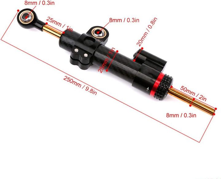 Gabelstabilisator Lenkung Stabilisieren, Motorrad Lenkrichtung Dämpfer Kohlefaser Universalteile Pas