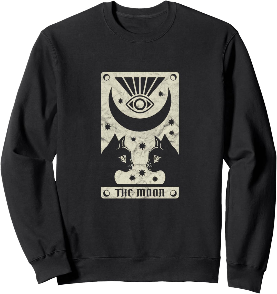 Tarot Moon Cat Witch Mond Hexe Gothic Satanic Occult Sweatshirt