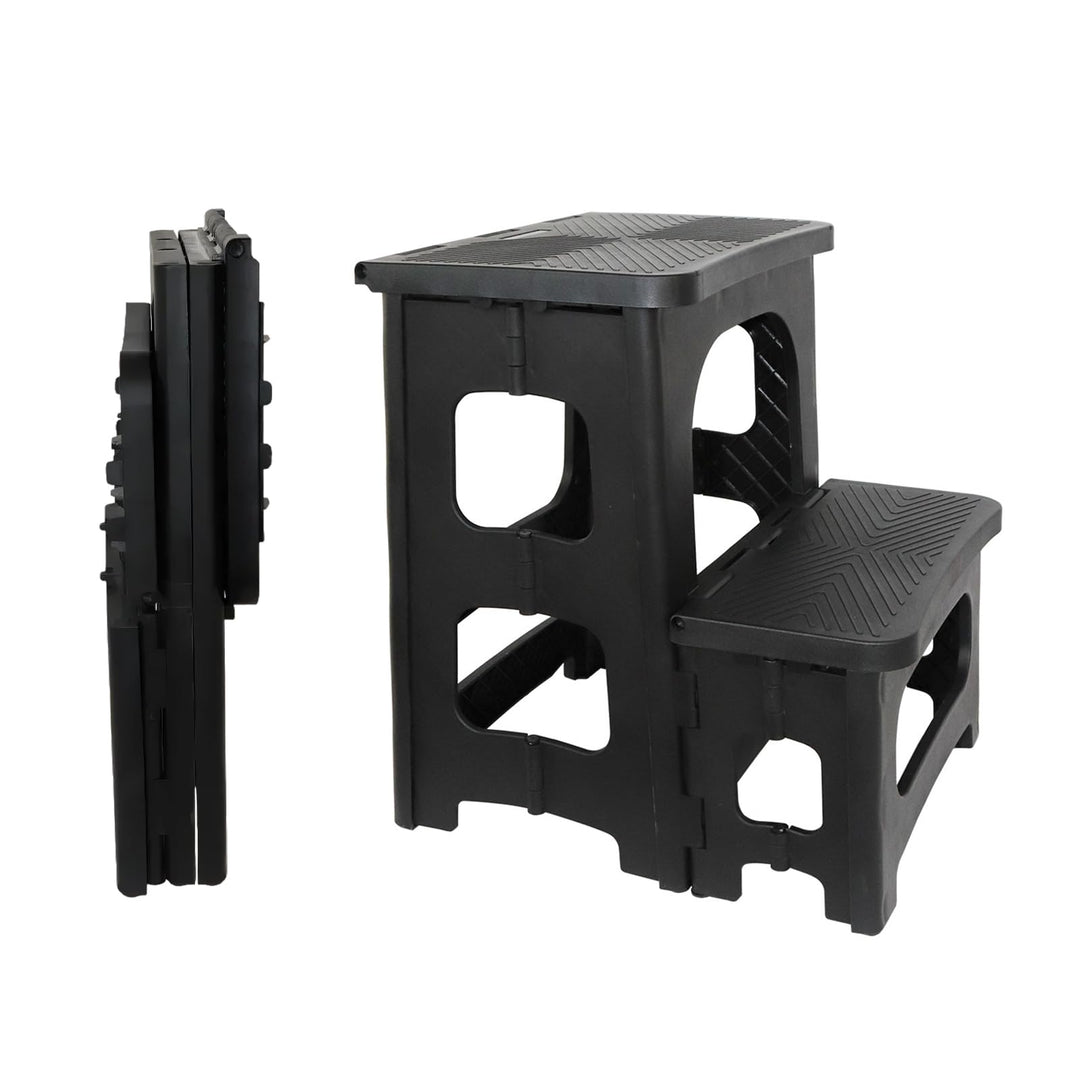 2 Stufen Tritthocker Klappbar Klapphocker mit Tragegriff Rutschfester Trittschemel Fusshocker Tragba