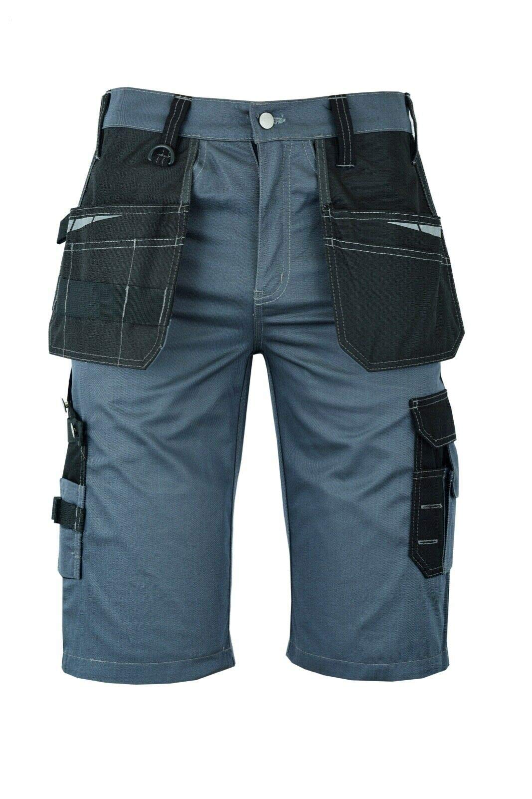 MS9 Herren Arbeitsshorts Kurze Arbeitshose Cargoshorts mit Holstertaschen Werkzeugtaschen Multifunkt