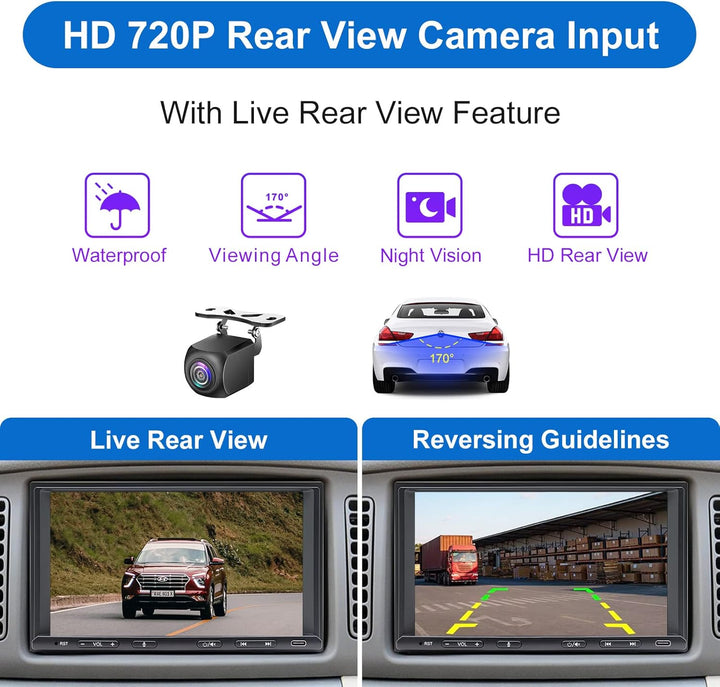 Doppel Din Radio Android mit Wireless CarPlay &amp; Wireless Android Auto, Autoradio mit Navi 7 Zoll Bil