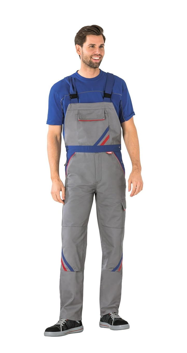 Planam Highline Herren Latzhose Zink Kornblau rot Modell 2333 Grösse 56 zink/kornblau/rot 56, zink/k