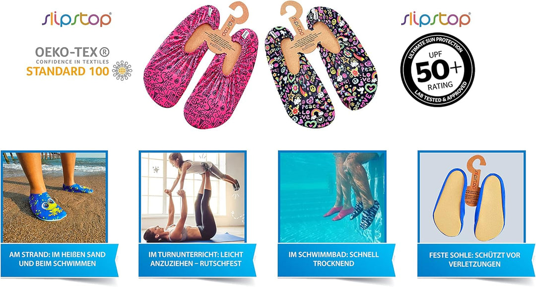 Slipstop Kinder Strandschuhe Anti Rutsch Sport Schuhe Schwimmschuhe Badeschuhe Urlaub Yoga Unisex So