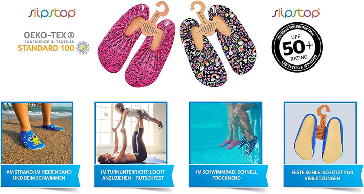 Slipstop Kinder Strandschuhe Anti Rutsch Sport Schuhe Schwimmschuhe Badeschuhe Urlaub Yoga Unisex So