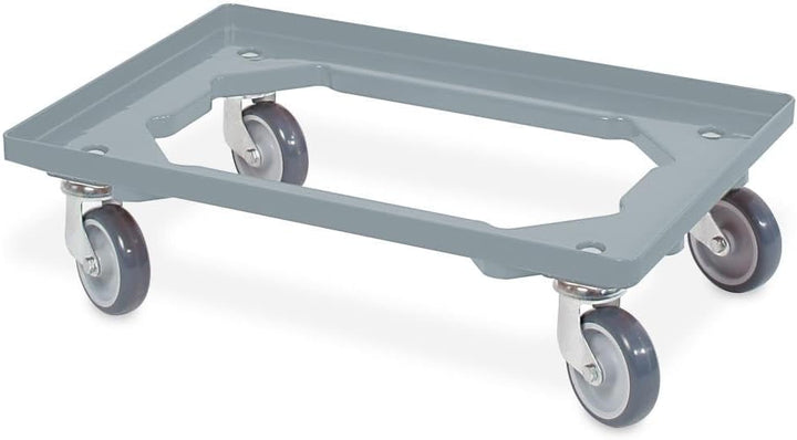 BRB 6X Logistikroller/Transportroller für Kisten 600x400 mm, Tragkraft 250 kg (grau), Grau