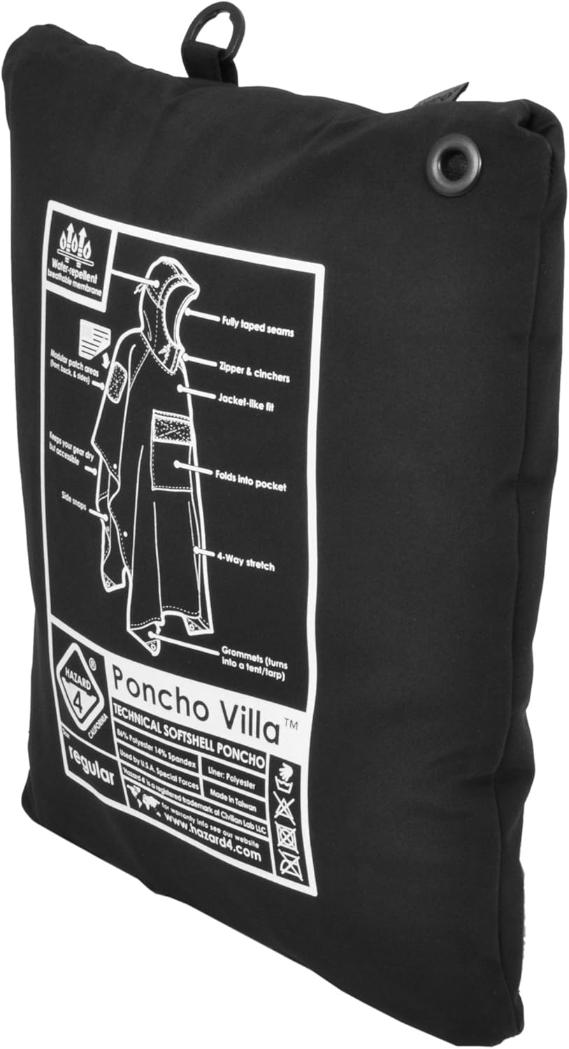 Hazard 4 Poncho Villa Technical Soft-Shell Poncho Einheitsgrösse Schwarz, Einheitsgrösse Schwarz