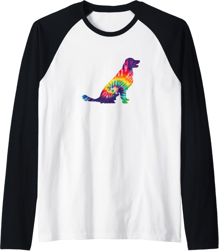Tie Dye Dog Lover Golden Retriever Raglan
