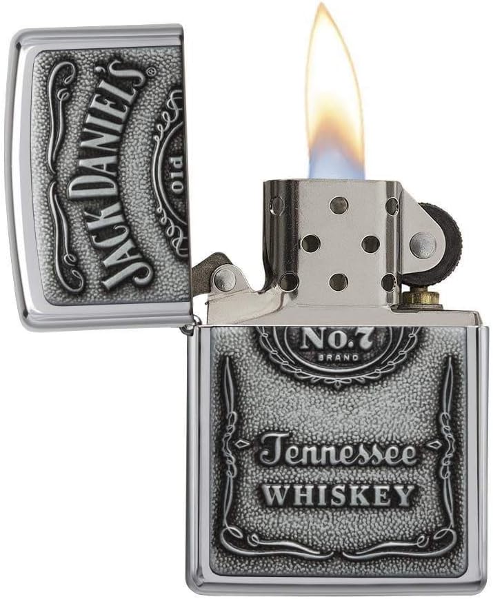 Zippo Feuerzeug 60001209 Jack Daniel's Label Benzinfeuerzeug, Messing, high polish chrome, 1 x 3,5 x