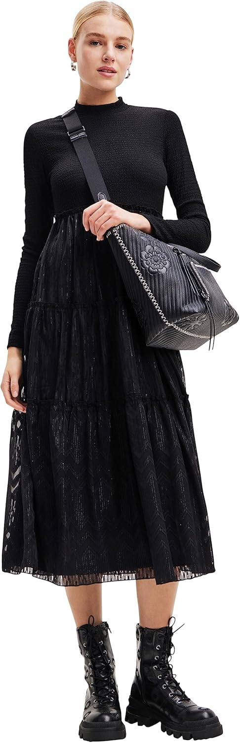 Desigual Damen Vest_Misha Kleid XL Schwarz, XL Schwarz