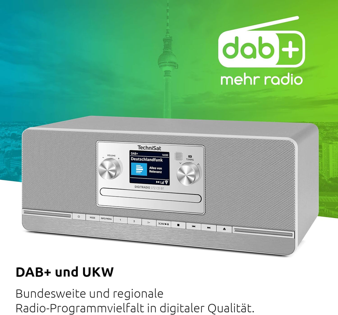 TechniSat DIGITRADIO 372 CD BT - Stereo Digitalradio, Kompaktanlage mit DAB+, UKW, CD-Player, Blueto