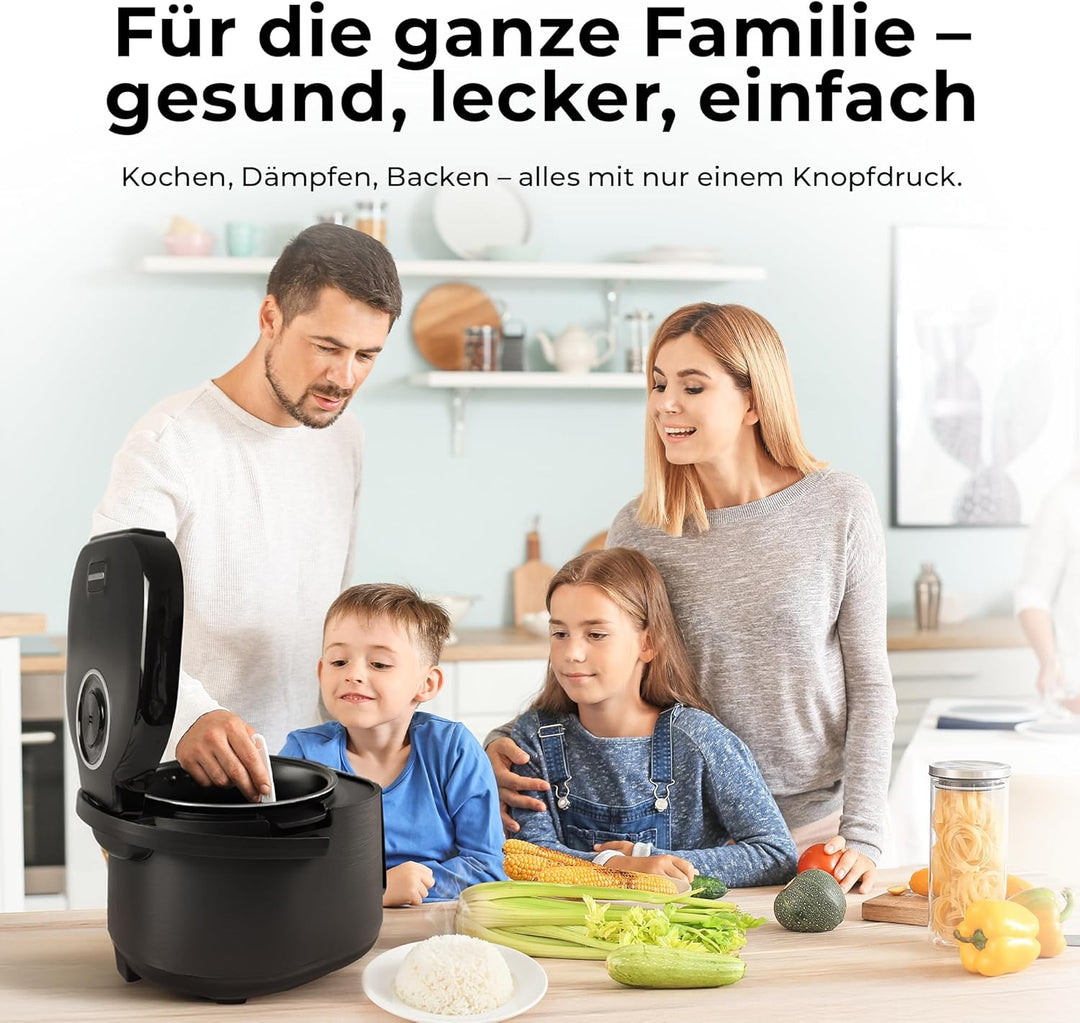 Balter Reiskocher, Multikocher mit 20 Programme, 4L Rice Cooker, Multicooker, Fuzzy-Logic, Dampfgare