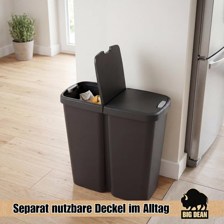 BigDean Duo Bin Mülleimer 2x25 Liter Made in Europe