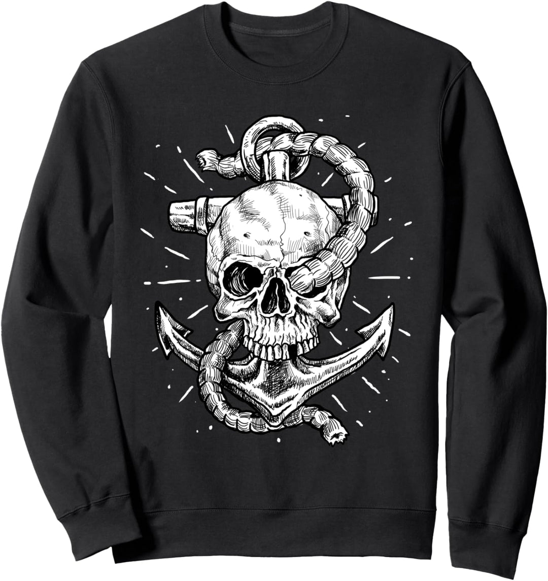 Anker mit Totenkopf - Norddeutsch Norden Plattdeutsch Sweatshirt