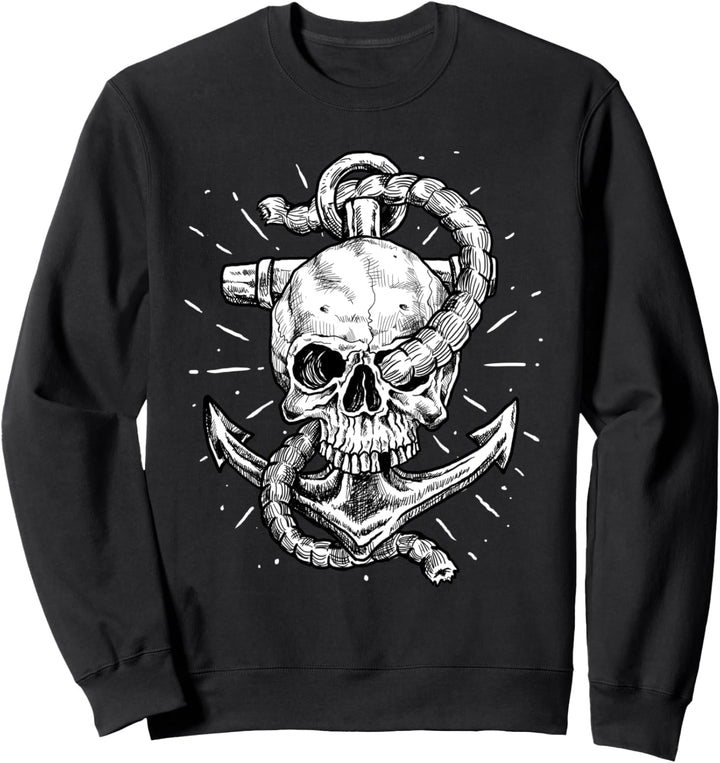 Anker mit Totenkopf - Norddeutsch Norden Plattdeutsch Sweatshirt