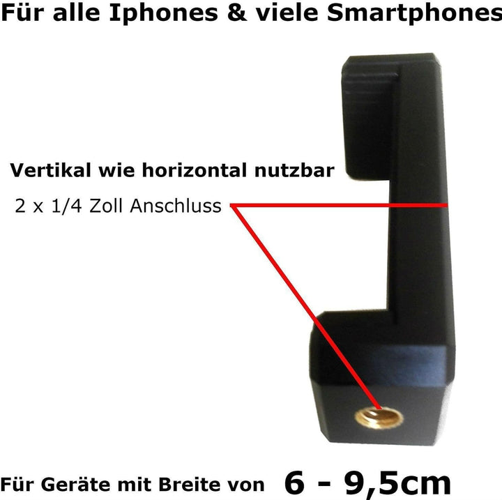 Alu Full Size 130cm Smartphone/iPhone Stativ Kamerastativ Foto Video Halter Halterung Ständer Hoch G