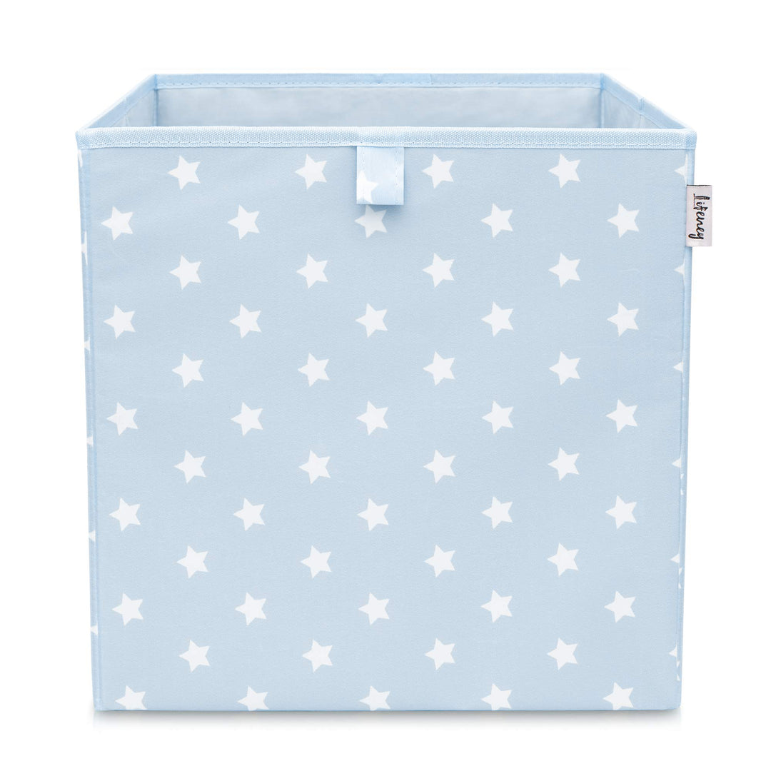 Aufbewahrungsbox mit Sternenmotiv in Hellblau, Spielzeugbox mit Sternen passend für Würfelregale, Or