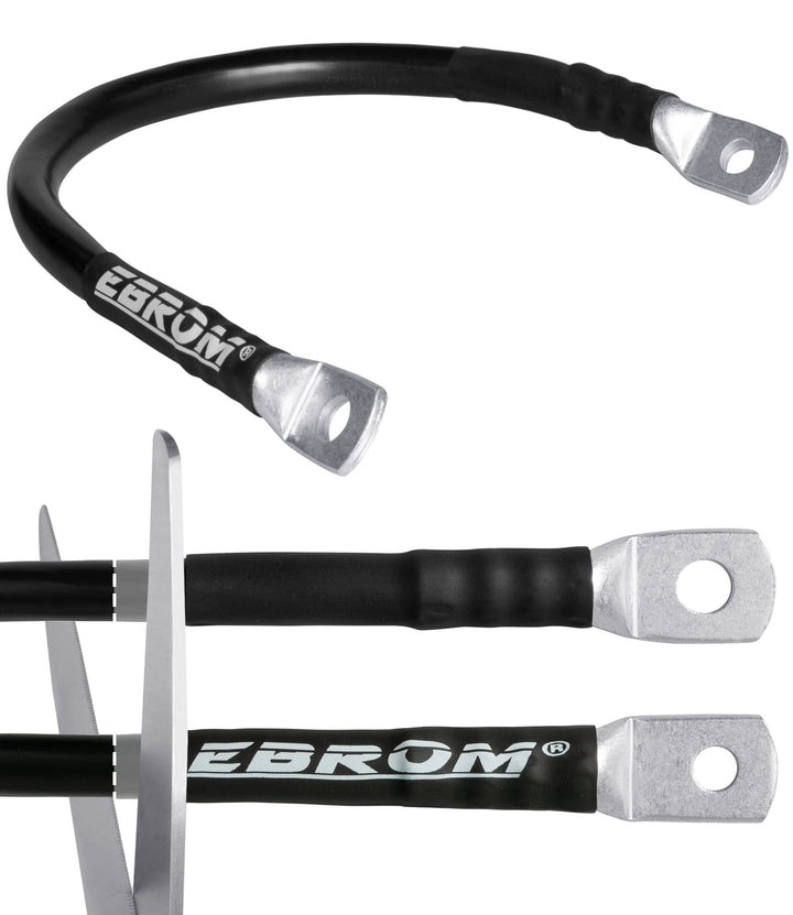 EBROM Batteriekabel, 95 mm² SCHWARZ, fertig konfektioniert, ab 30 cm bis 10 Meter, viele Längen + Ri