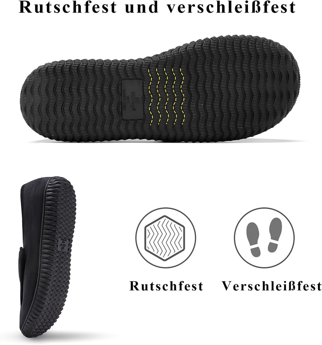 Git-up Herren Diabetiker Hausschuhe Schuhe Arthritis Ödem Verstellbare Verschluss Memory Foam Haussc