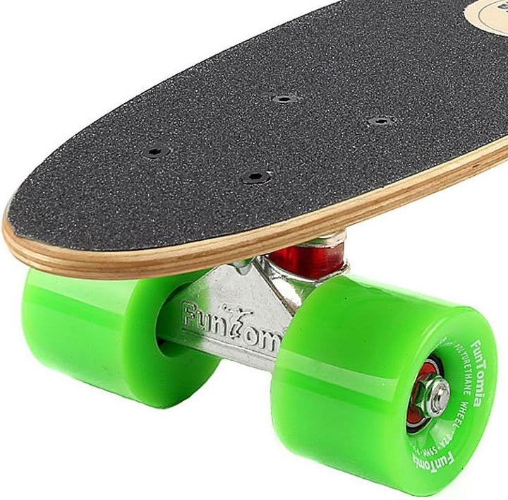 FunTomia Mini-Board Cruiser Skateboard 57cm aus 7-lagigem kanadischem Ahornholz inkl. ABEC-9 Kugella