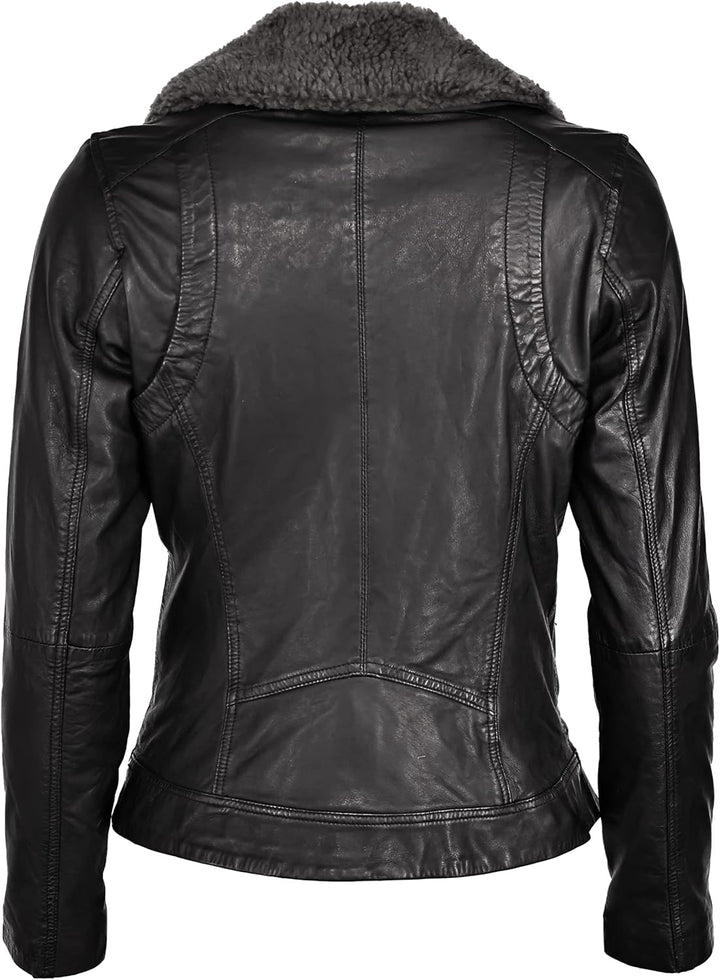 MUSTANG Damen Lederjacke 3102136 XL Schwarz, XL Schwarz