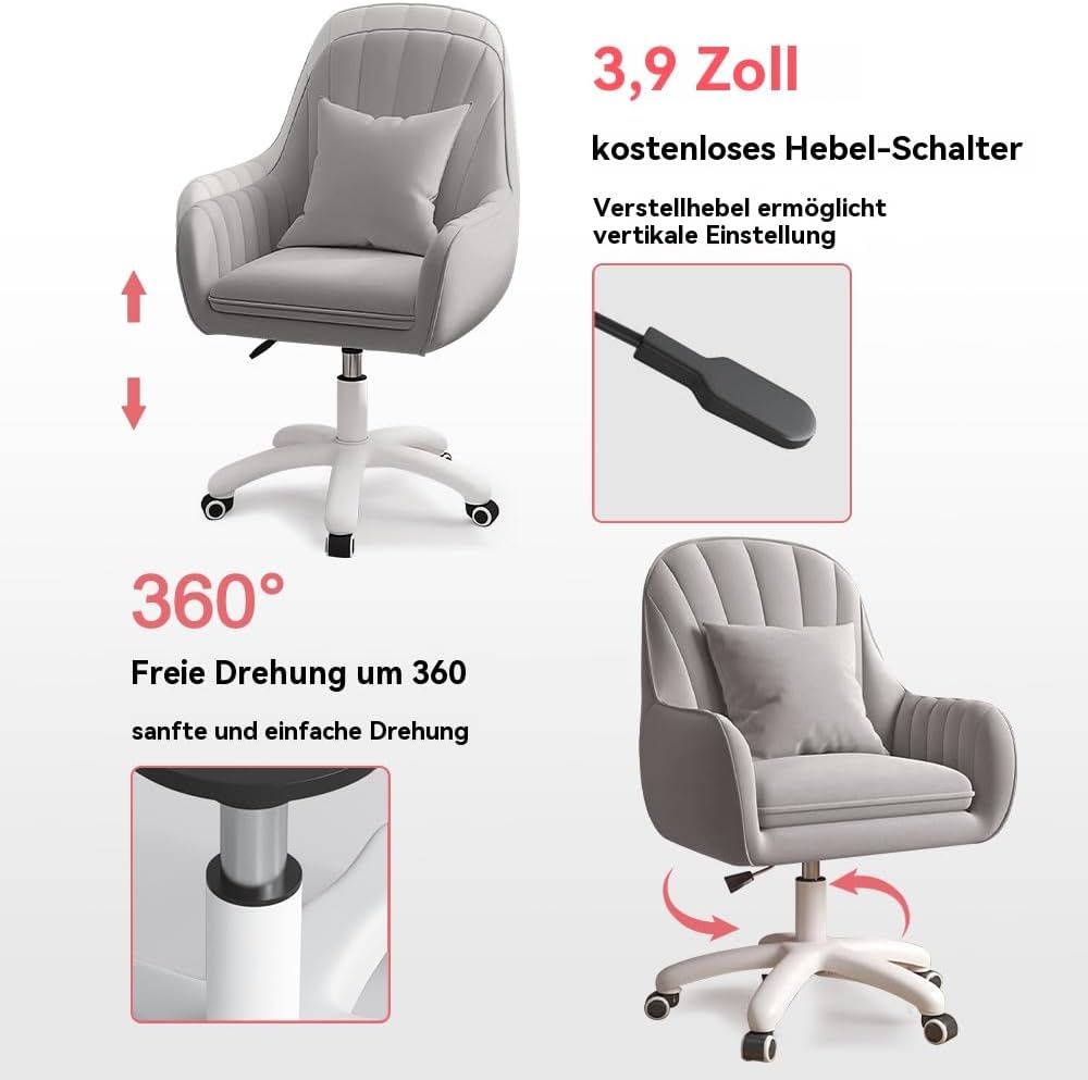Bürostuhl Stuhl Computerstuhl mit mittelhoher Rückenlehne Gepolsterter moderner Computer-Arbeitsstuh