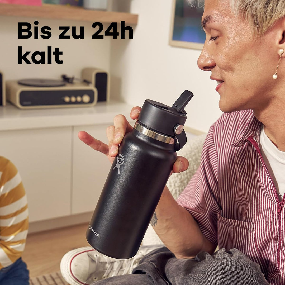 Hydro Flask – Wide Flex Straw Cap 946 ml (32 oz) Flasche – Edelstahl, auslaufsicherer Strohhalm, spü