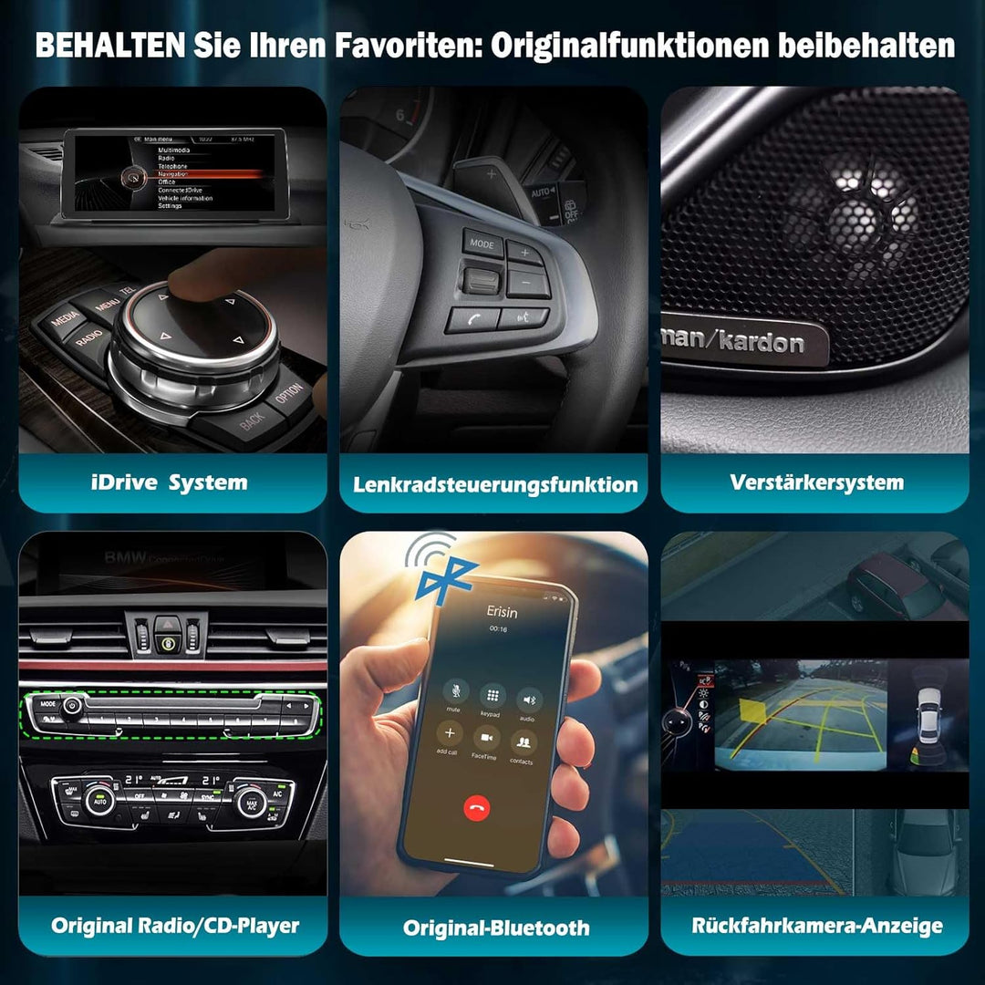 Erisin 10.25" Android 12 8-Kern 4GB RAM+64GB ROM Autoradio GPS Navi für BMW X1 F48 (2016-2017) NBT U