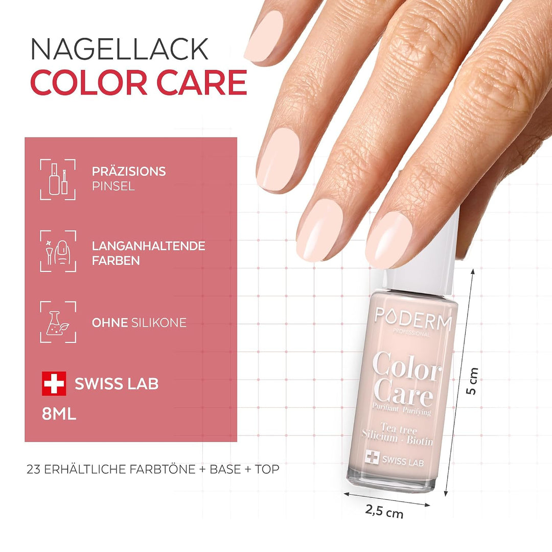 PODERM Nagelpilz 2-in-1 + Nagellack Puderrosa – Antimykotische Pflege, repariert &amp; kaschiert gelblic