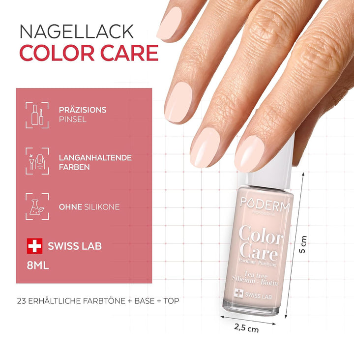 PODERM Nagelpilz 2-in-1 + Nagellack Puderrosa – Antimykotische Pflege, repariert &amp; kaschiert gelblic