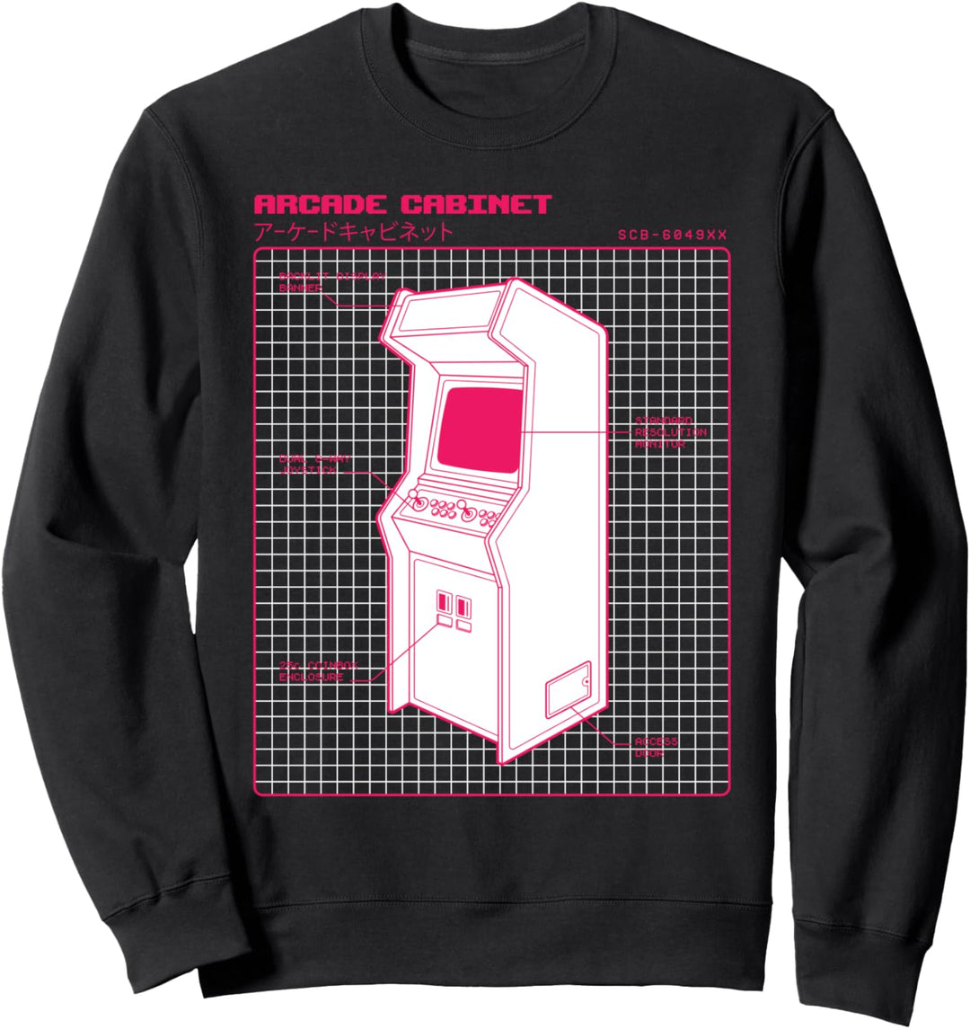 Japanese 80s 90s Style Vaporwave Arcade Cabinet Machine Sweatshirt