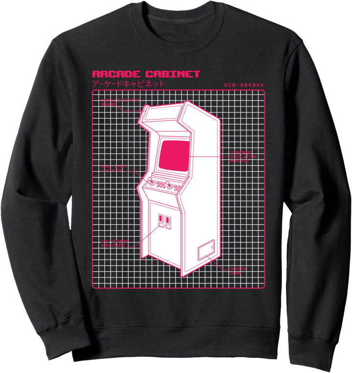 Japanese 80s 90s Style Vaporwave Arcade Cabinet Machine Sweatshirt