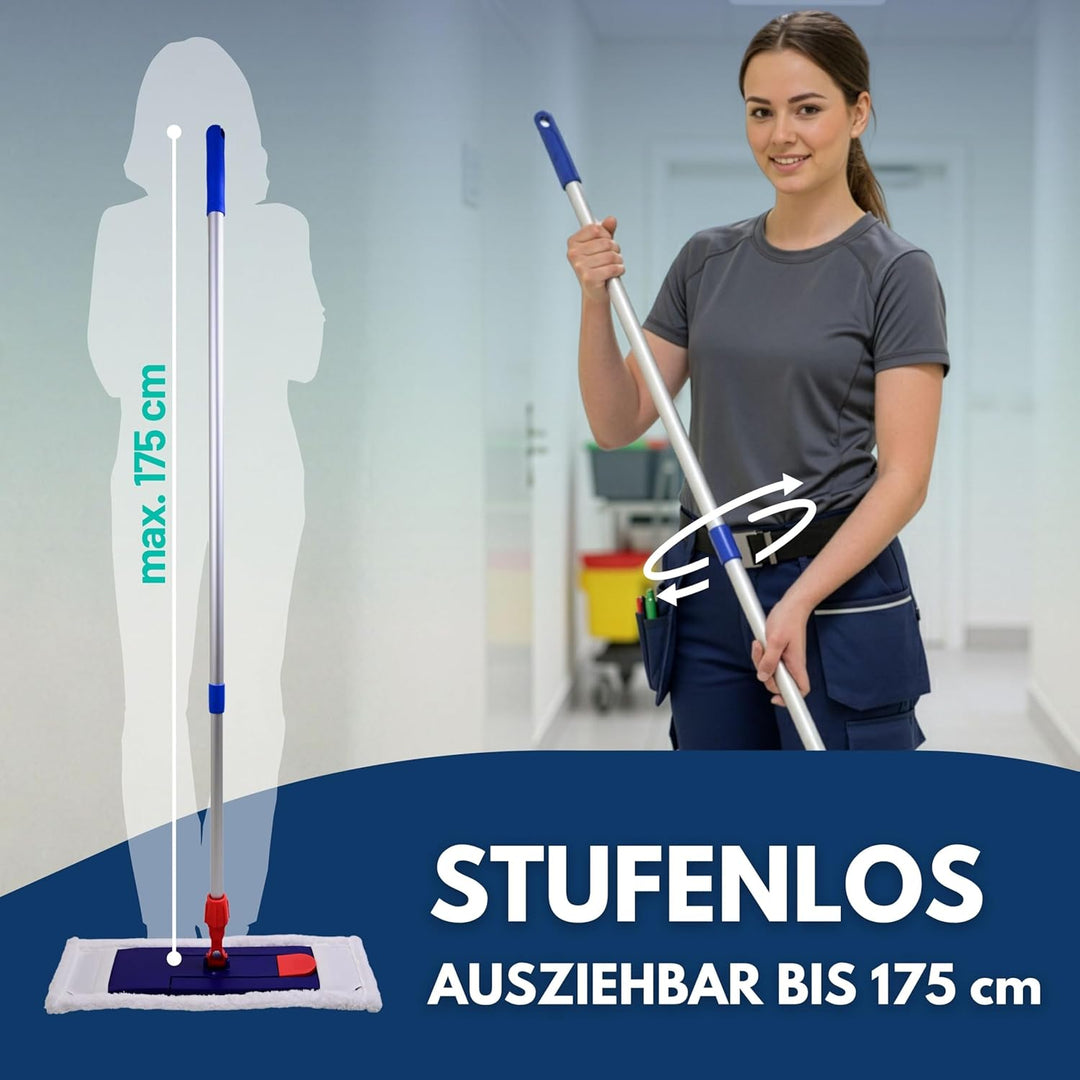 Sonty 1 Stück Wischmopp Set XL 50 cm, Klapphalter Magnet, Mopstange Alu, Microfaser Mopp (1), 1