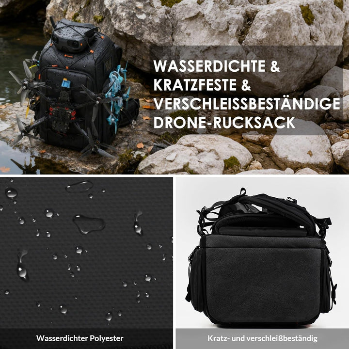 TARION Flightpro FPV Drohnen Rucksack: Professionelle Wasserdichte Rucksacktasche für FPV Racing Qua