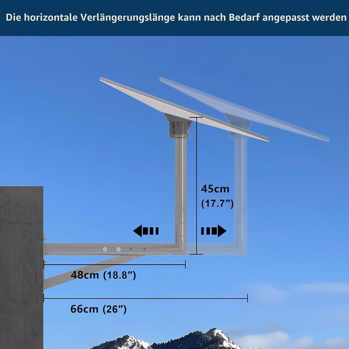Starlink Halterung für Starlink 4/4X, Längenverstellbar, Wandhalterung, Aussenmontage Ausziehbarer A