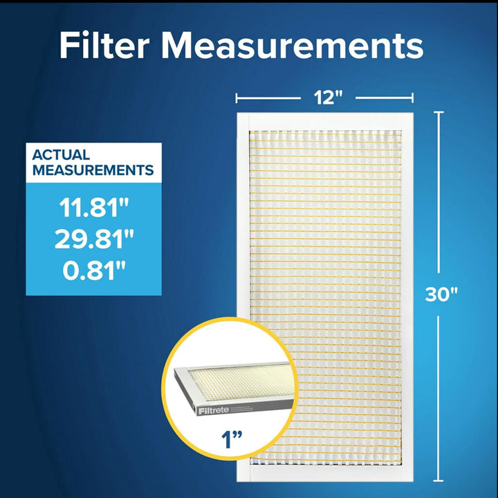 Filtrete 12x30x1 Luftfilter, MPR 300, MERV 5, Clean Living Basic Dust 3 Monate Plissee 1 Zoll Luftfi