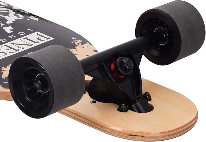 PINESKY 41 Inch Longboard Skateboard 8 Ply Natural Maple Complete Skateboard Cruiser for Cruising, C