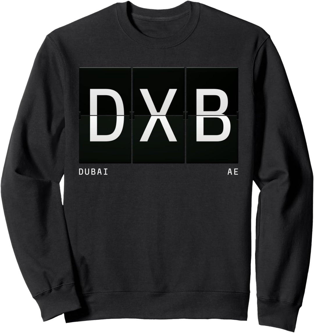 DXB Dubai AE Vereinigte Arabische Emirate Retro-Reise-Flughafencode Sweatshirt