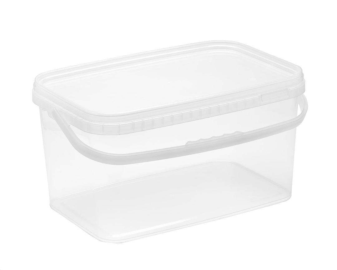 Nipter Eimer mit Deckel 12l, Plastikeimer rechteckig, Eimer lebensmittelecht transparent, 5 Stück 12