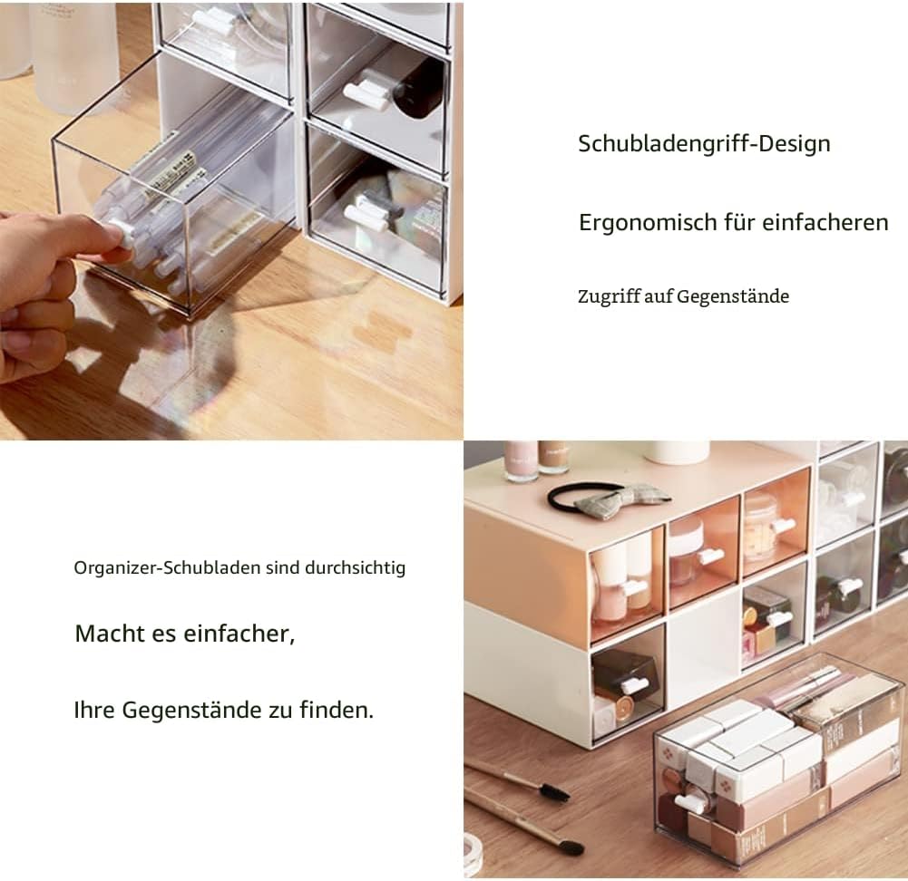 Teebox mit 3 Schubladen, Teeboxen für Teebeutel, Küchen Organizer, Kühlschrank Organizer, Teebeutelb