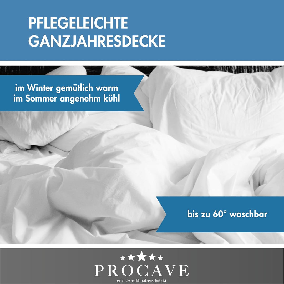 PROCAVE Micro-Comfort 4 Jahreszeiten 155x220 cm Ganzjahresdecke | Microfaser | Steppdecke | Bettdeck