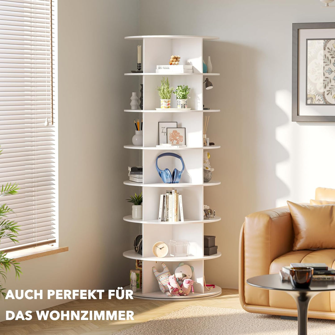 SpaceAid Drehbares Schuhregal mit 7 Ebenen, drehbares Schuhregal, Lazy Susan, drehbares 360-Grad-Sch