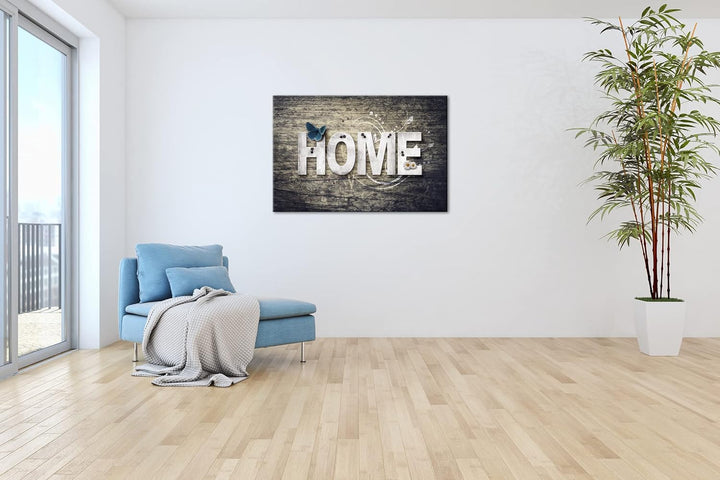 deyoli Home Logo Format: 80x60 als Leinwandbild, Motiv fertig gerahmt auf Echtholzrahmen, Hochwertig