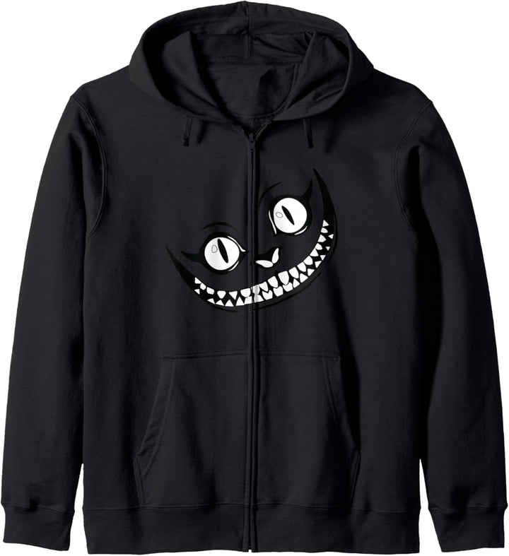 Cheshire Cat grinsend in Schwarz-Weiss Kapuzenjacke