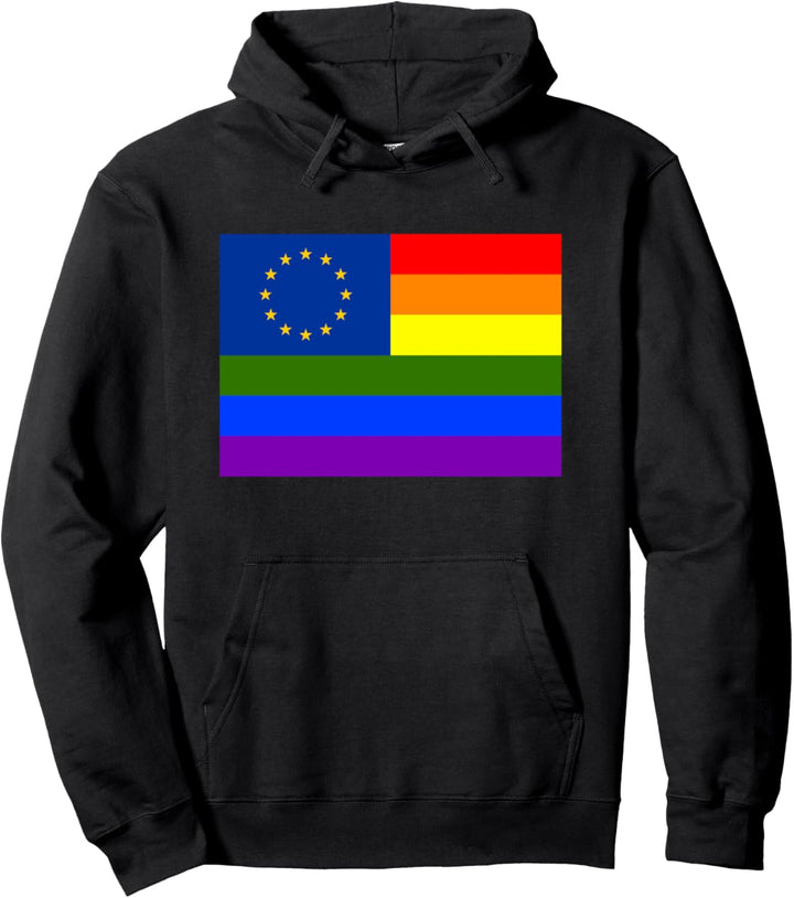 Gay Pride, Regenbogen Fahne Flagge, Europa Sterne, EU Symbol Pullover Hoodie